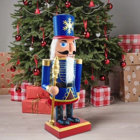 392048 Soldado Cascanueces Gigante Azul 160 Cm con Música, Luces y Movimiento