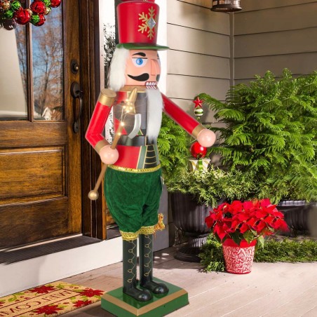 37783 Soldado Cascanueces decoración navidad 160cm Música, Luces Y Movimiento
