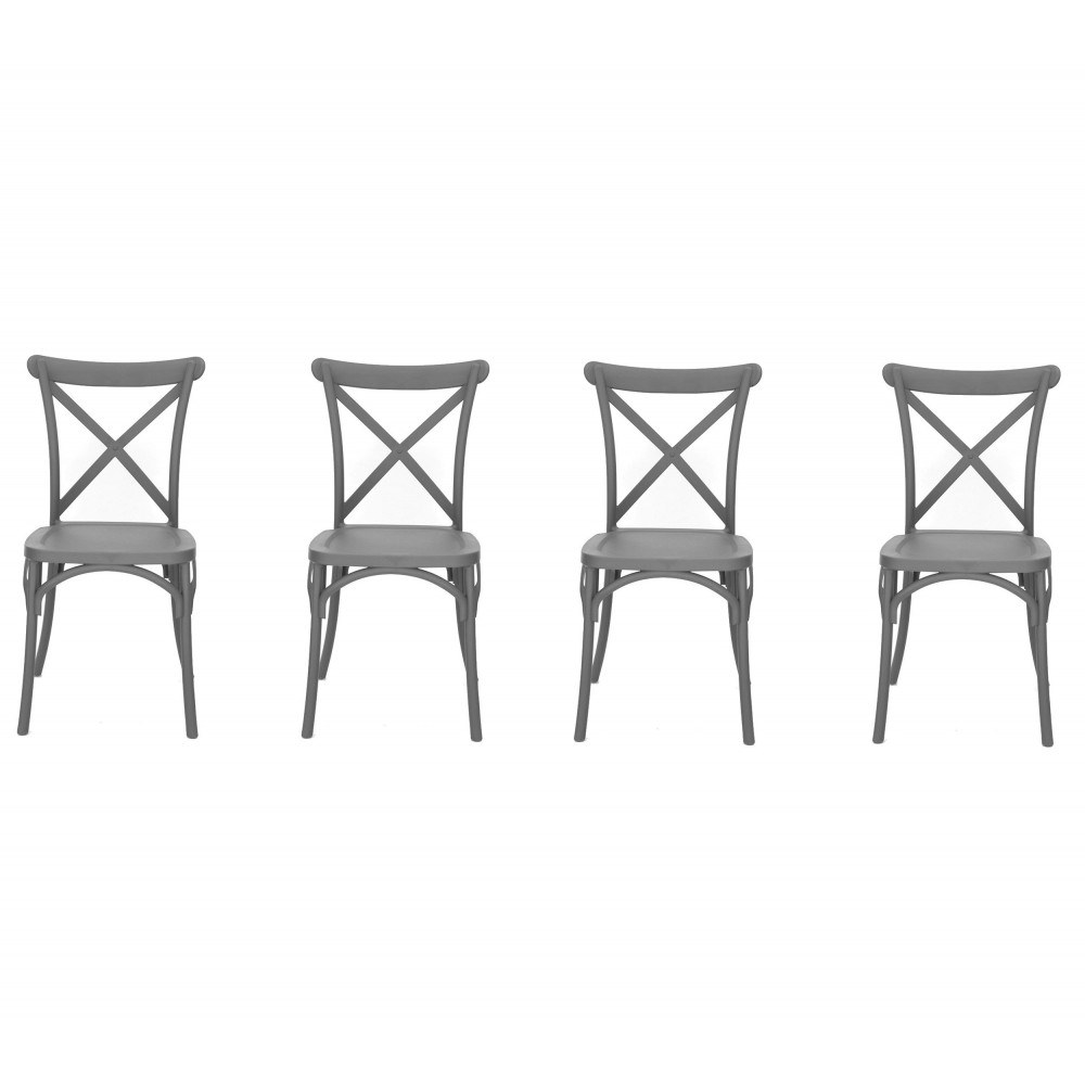 Juego de 4 sillas Country en polipropileno...