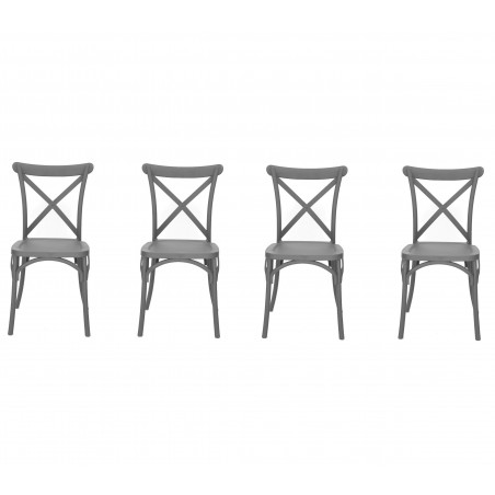 Juego de 4 sillas Country en polipropileno reforzado con fibra de vidrio