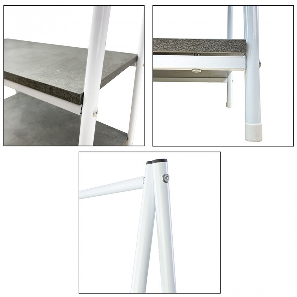 Perchero metálico de pie con 2 estantes para...