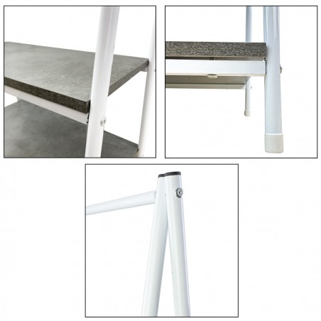 Perchero metálico de pie con 2 estantes para entradas de casa