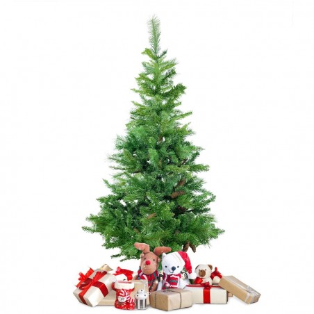 164047 Árbol de Navidad artificial de PVC 180H cm con piñas y ramas plegables