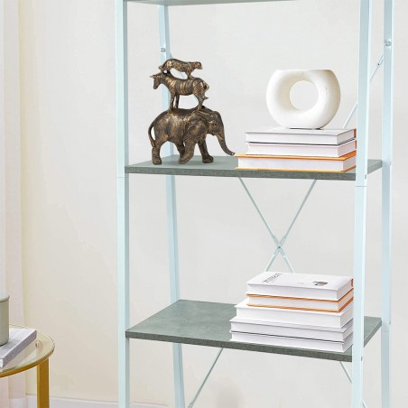 Librería estantería industrial de metal 4 estantes color cemento 60x33x150cm