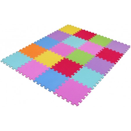 Alfombra de juego CIGIOKI puzzle modular de colores 20 pzs 30X30 cm espuma eva