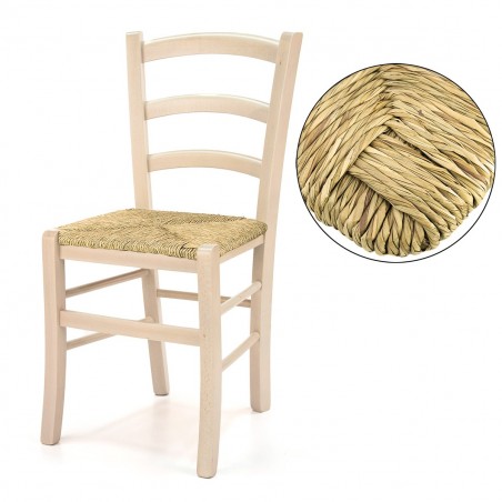 Kit 4 pz asiento silla PISA Art.901 estructura inferior paja natural 37x37cm