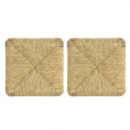 Kit 2 pz asiento silla PISA Art.901 estructura inferior paja natural 37x37cm
