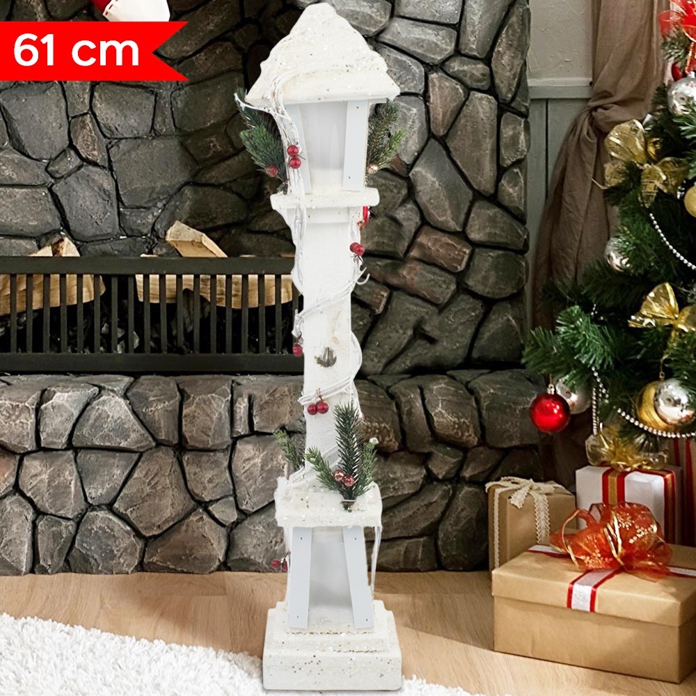 662430 Farola de Navidad madera blanca...