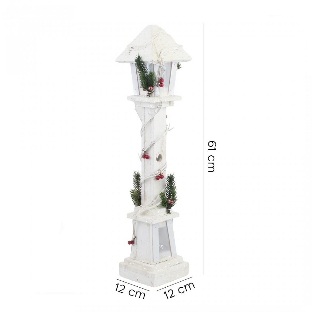 662430 Farola de Navidad madera blanca...