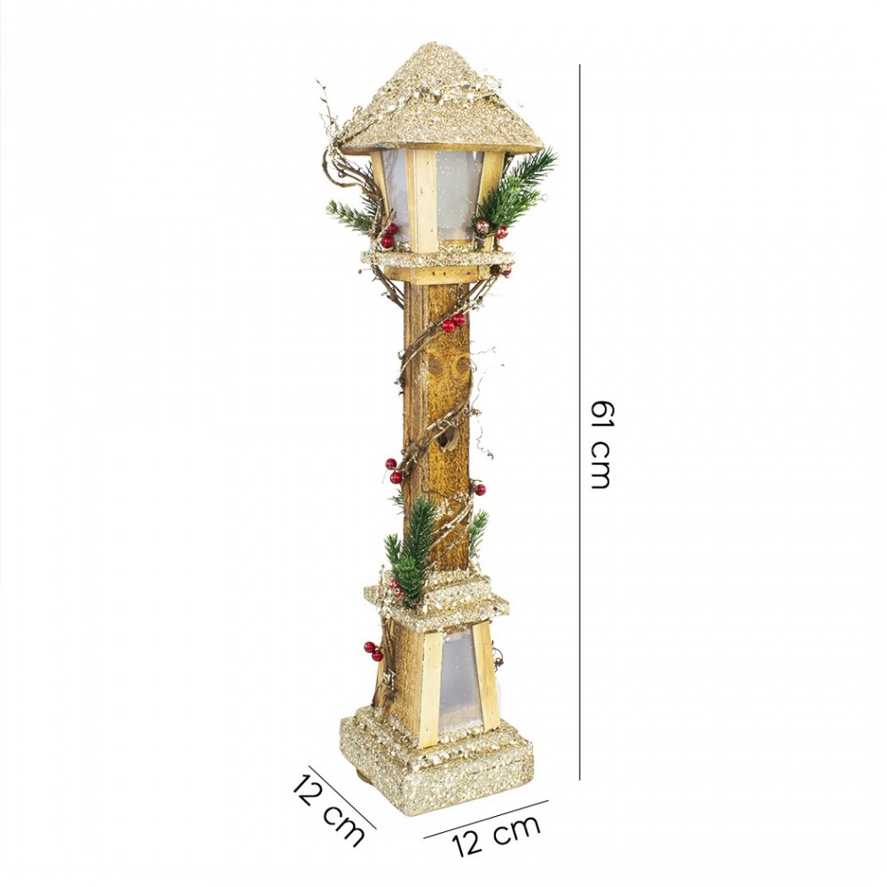 662430 Farola de Navidad de madera con brillo...