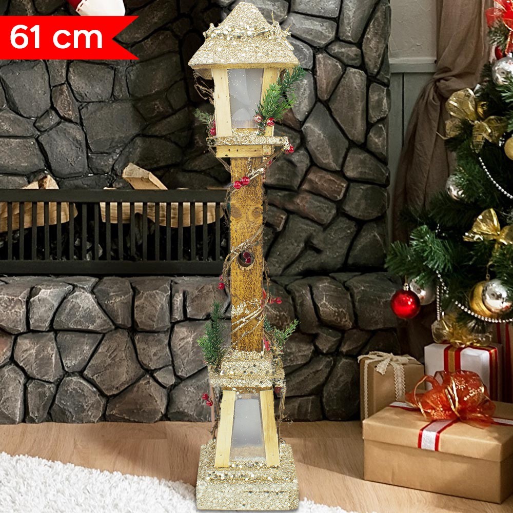 662430 Farola de Navidad de madera con brillo...