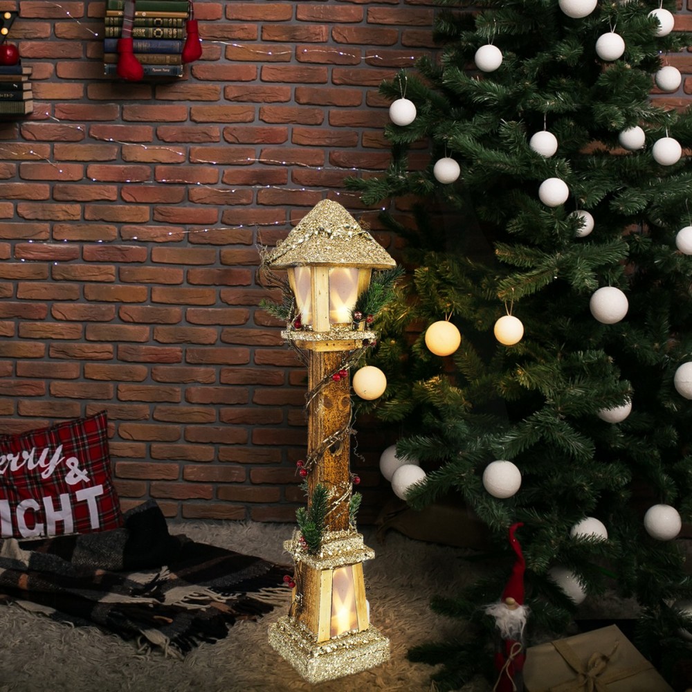 662430 Farola de Navidad de madera con brillo...