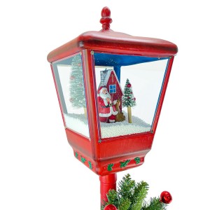 392040 Farola de Navidad Roja H195 cm Decoración Sonidos... 2