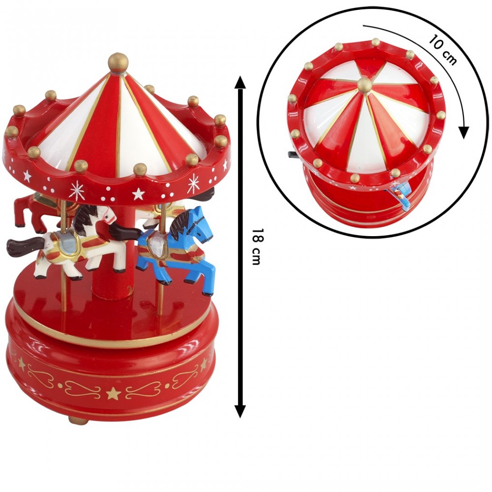 051376 Tiovivo de madera móvil de navidad con...