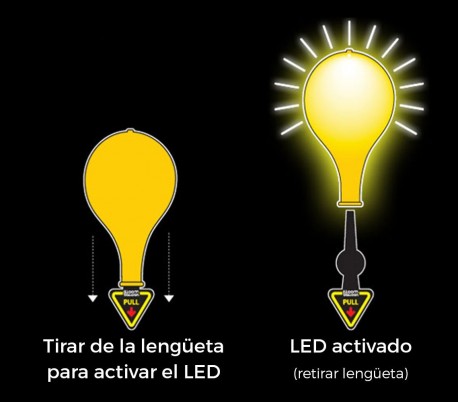 Globos luminosos con LED para fiestas y cumpleaños (Pack 5 unidades / Colores surtido) 