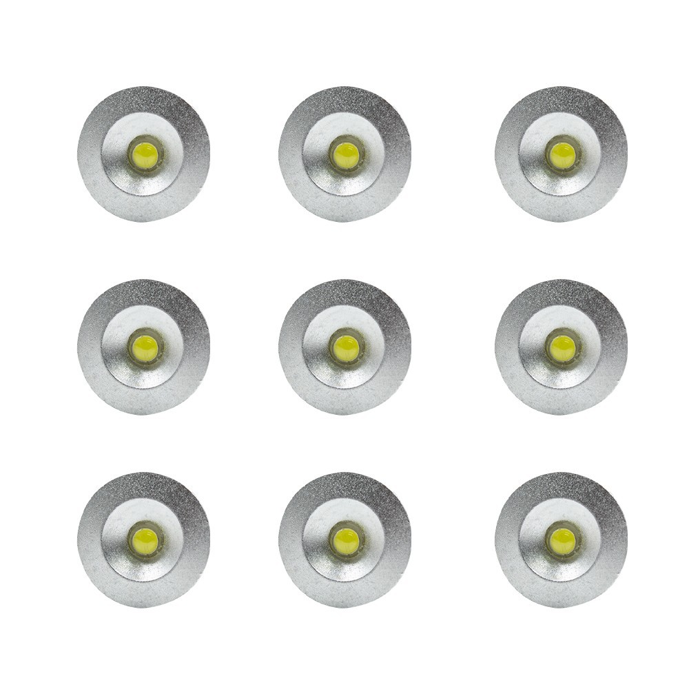 Art. 616667 Conjunto de 9 mini focos LED 1W larga duración con protección IP65