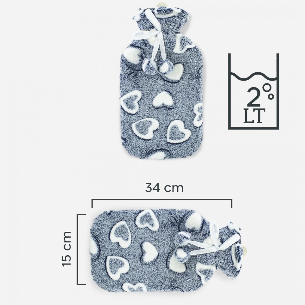 567910 Bolsa de agua caliente 2L con forro de...