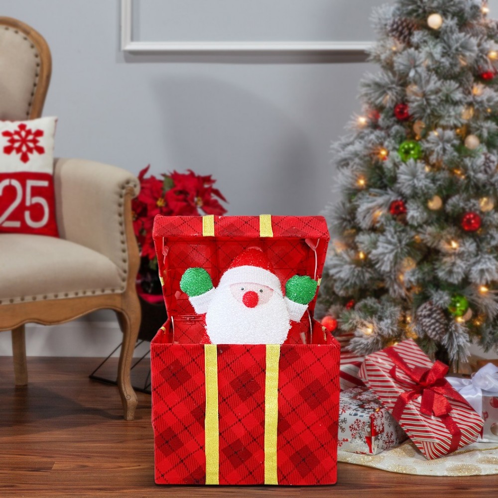 401003 Caja regalo Papá Noel decoración con...