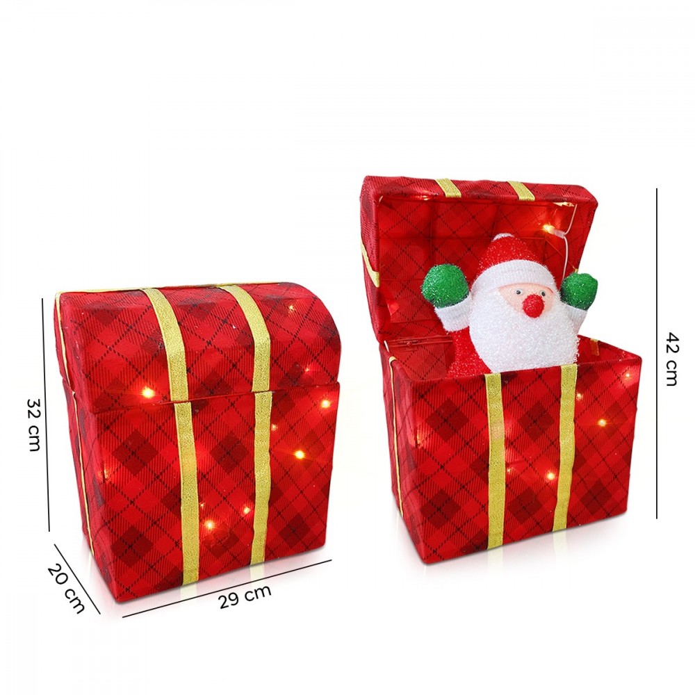 401003 Caja regalo Papá Noel decoración con...