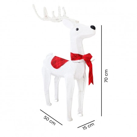 401002 Reno navideño con luces y movimiento decoración para navidad 70Hx15x50cm