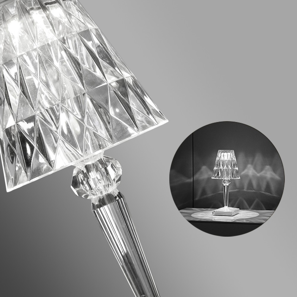 Lámpara de mesa Diamond con luz LED coloreada...