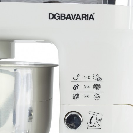 Batidora Planetaria DGBAVARIA 5L accesorios acero inoxidable 6 velocidades 1200W