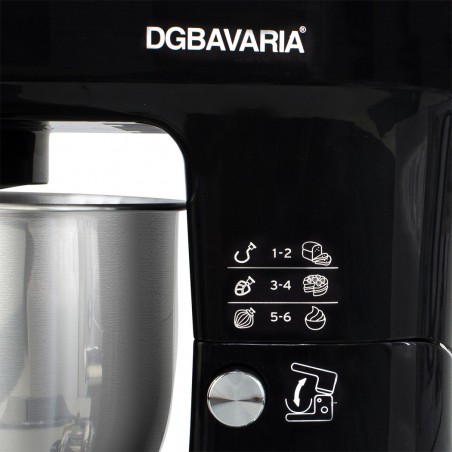 Batidora Planetaria DGBAVARIA 5L accesorios acero inoxidable 6 velocidades 1200W
