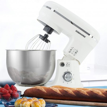 Batidora Planetaria DGBAVARIA 5L accesorios acero inoxidable 6 velocidades 1200W