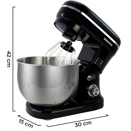 Batidora Planetaria DGBAVARIA 5L accesorios acero inoxidable 6 velocidades 1200W