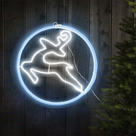 Reno neón luminoso de pared 60x60cm la luz fría 480 LED decoración navideña