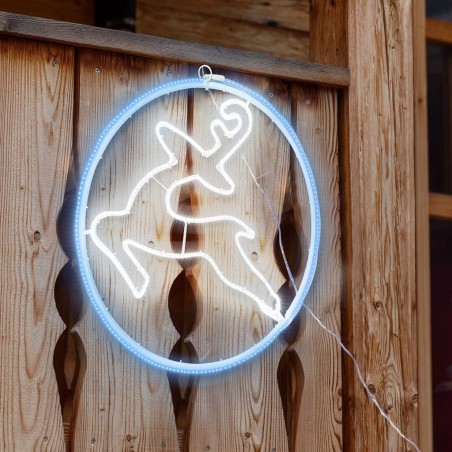 Reno neón luminoso de pared 60x60cm la luz fría 480 LED decoración navideña