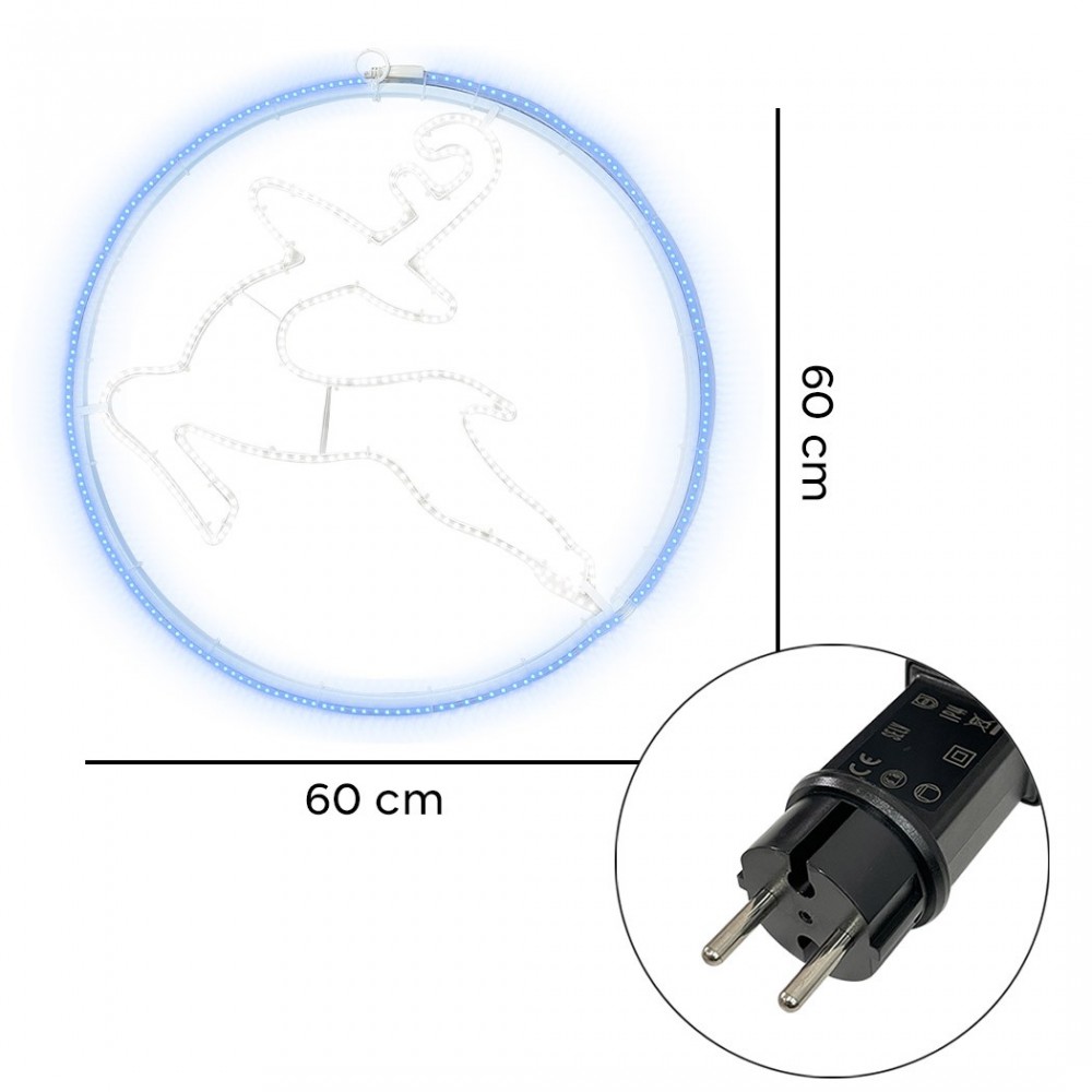 Reno neón luminoso de pared 60x60cm la luz fría...