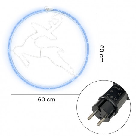 Reno neón luminoso de pared 60x60cm la luz fría 480 LED decoración navideña