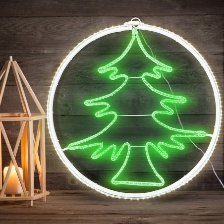Árbol de Navidad en Neón 60x60cm Luz fría 420 Led Decoración para navidad