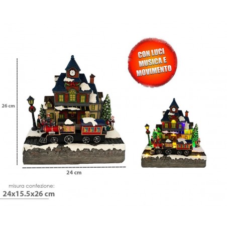 361026 Carrusel estación de Navidad Luces, Sonidos y Movimiento 24x15x26 cm