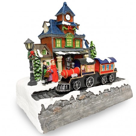 361026 Carrusel estación de Navidad Luces, Sonidos y Movimiento 24x15x26 cm