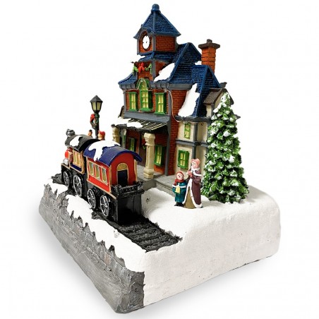 361026 Carrusel estación de Navidad Luces, Sonidos y Movimiento 24x15x26 cm
