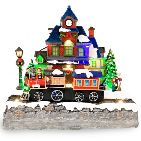 361026 Carrusel estación de Navidad Luces, Sonidos y Movimiento 24x15x26 cm