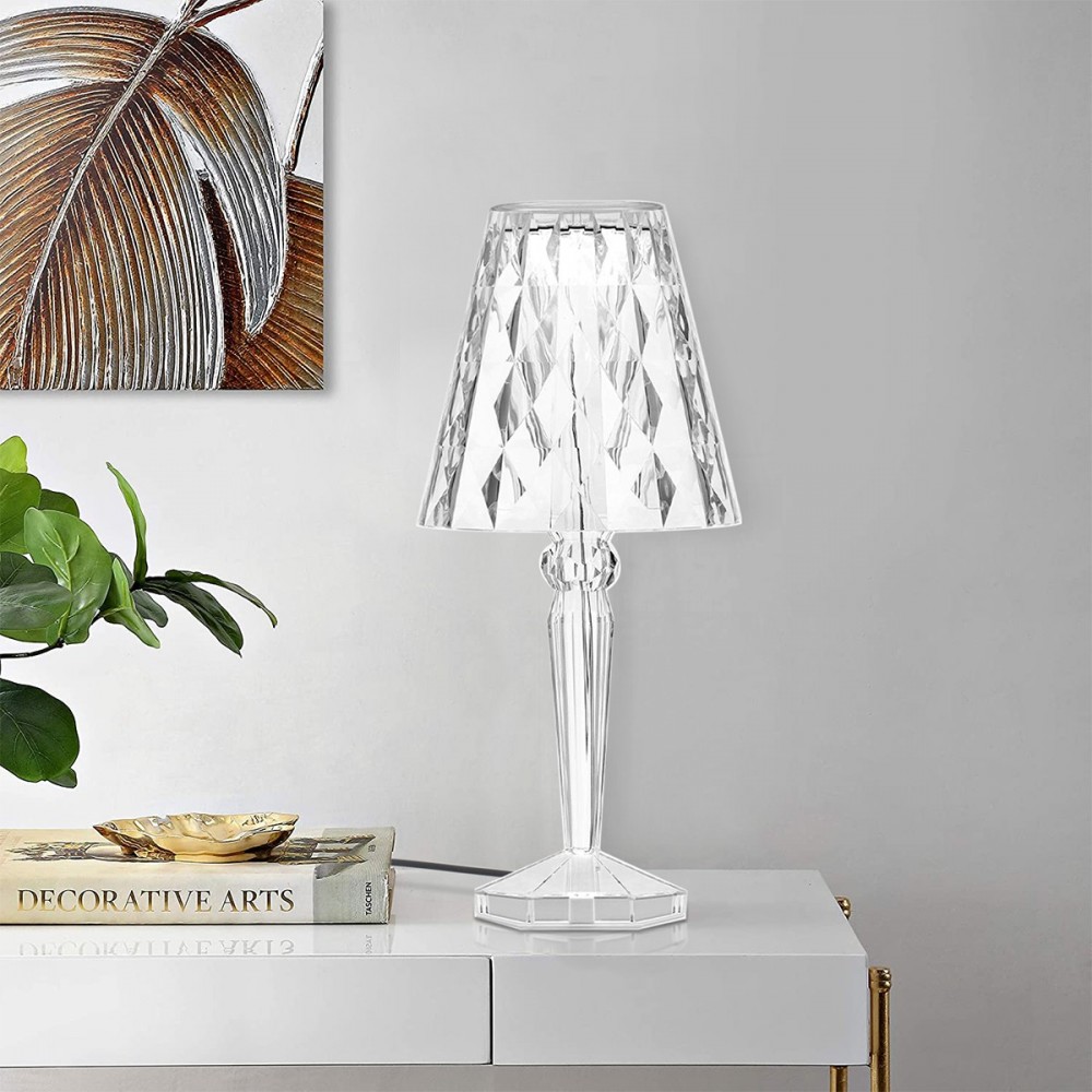 565621 Lámpara de mesa de cristal con luces LED...