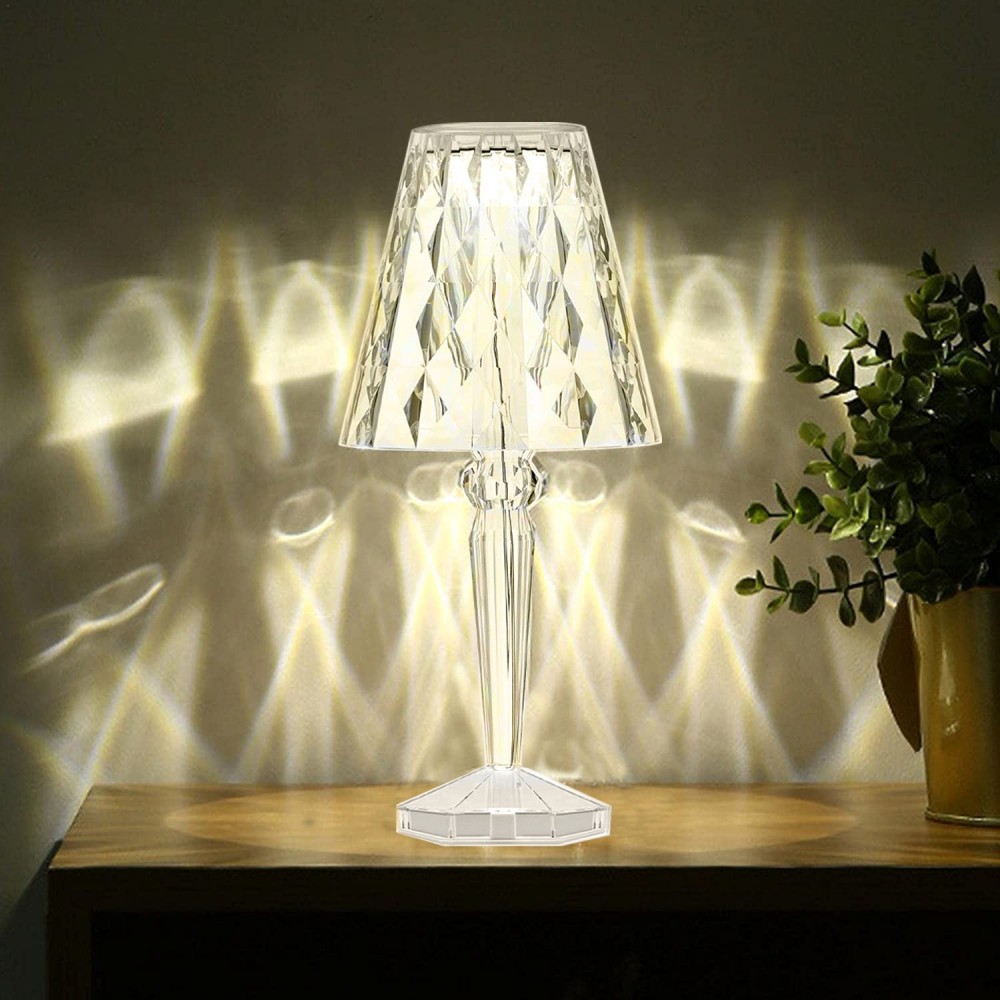 565621 Lámpara de mesa de cristal con luces LED...