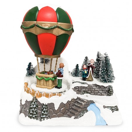 361014 Carrusel de navidad Globo Aerostático Luces Sonidos Movimiento 18x12x20cm