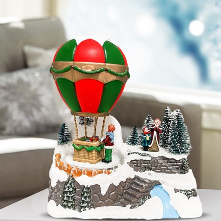 361014 Carrusel de navidad Globo Aerostático Luces Sonidos Movimiento 18x12x20cm