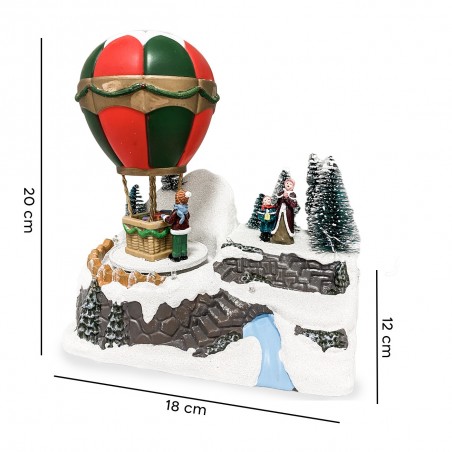 361014 Carrusel de navidad Globo Aerostático Luces Sonidos Movimiento 18x12x20cm