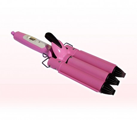 Ondulador de pelo con recubrimiento de cerámica (40 W) color rosa - TRIFERRO