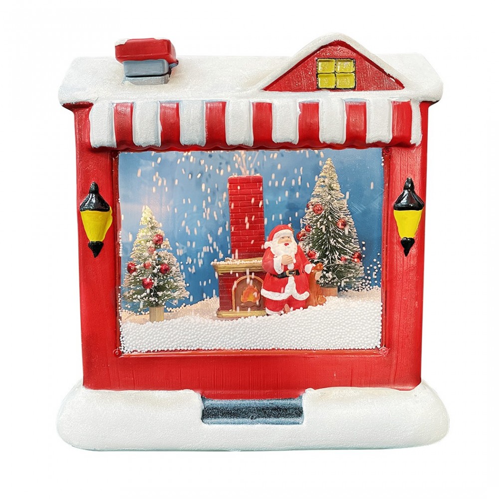 Casa de Navidad con paisaje animado Música ligera 392041 Decoración  38x18x40Hcm