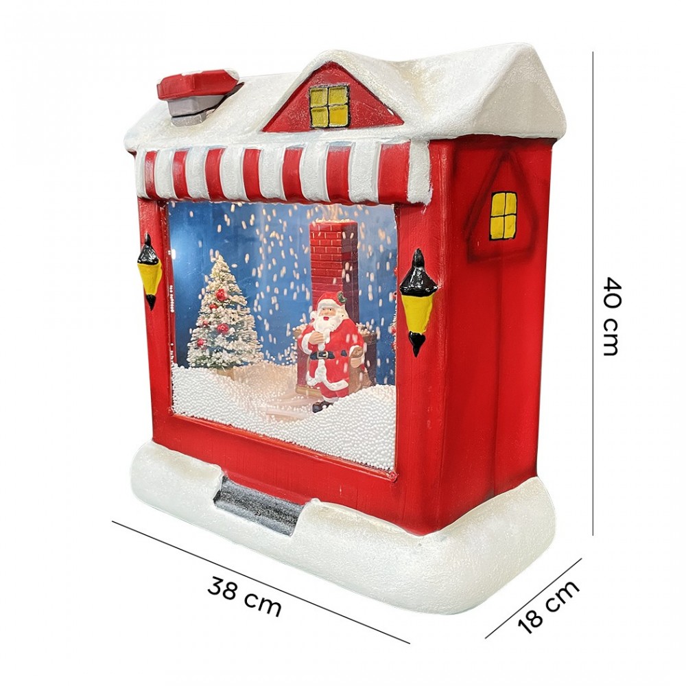 Casa de Navidad con paisaje animado Música...