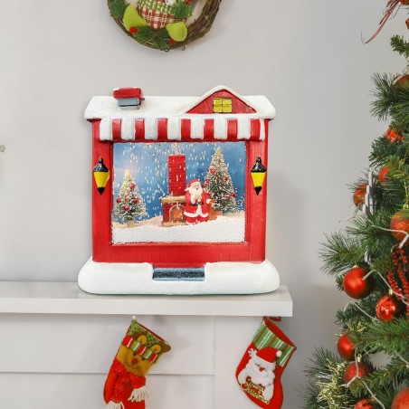 Casa de Navidad con paisaje animado Música ligera 392041 Decoración 38x18x40Hcm