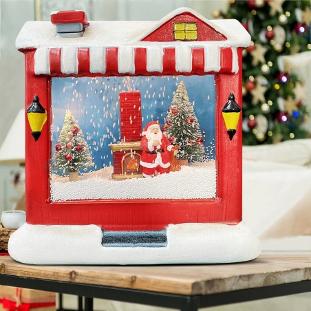 Casa de Navidad con paisaje animado Música ligera 392041 Decoración 38x18x40Hcm