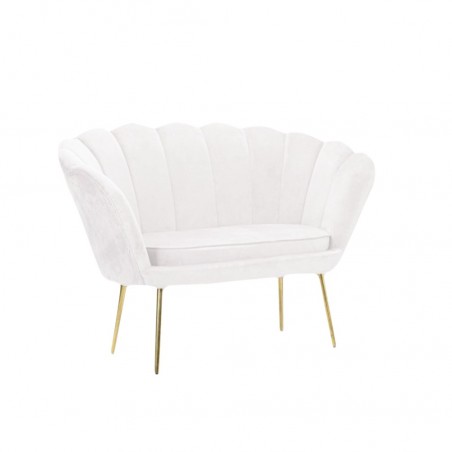 Sofá de salón 2 plazas terciopelo LOLA asiento concha vintage 122x73x78 cm