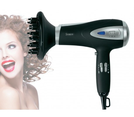 Secador de pelo ionico SURKER DW-781AI 2200watt (Kit incluye difusor rizador) 